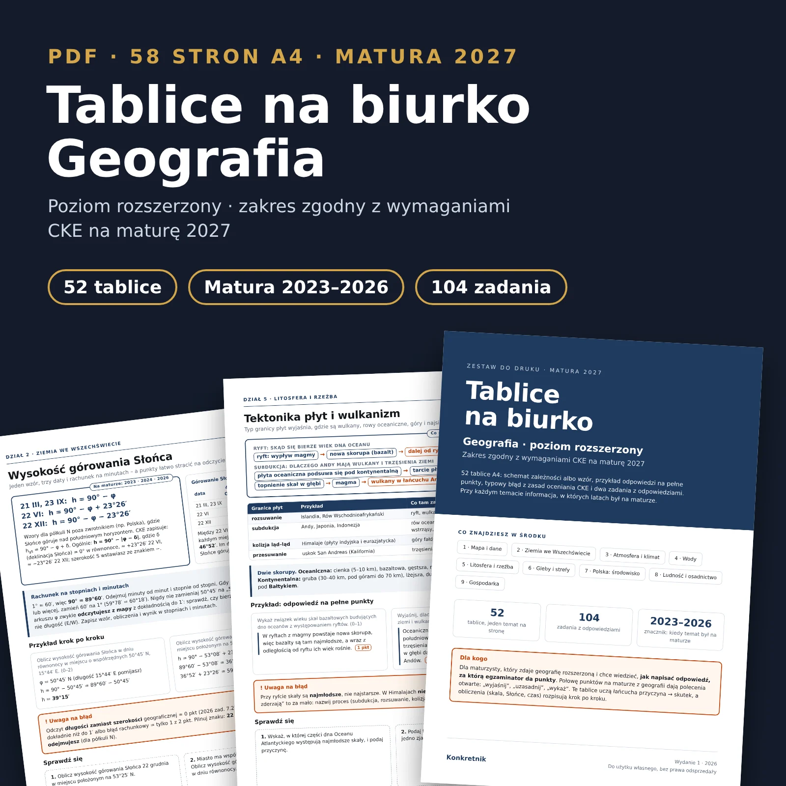 Tablice na biurko – Geografia, matura 2027 – okładka